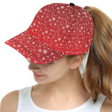 Snowflake pattern red background All Over Print Snapback Cap