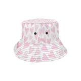 Watercolor pink heart pattern Unisex Bucket Hat