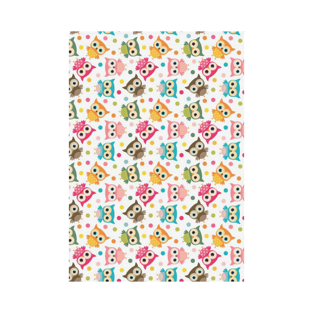 Color cute owl pattern House Flag Garden Flag