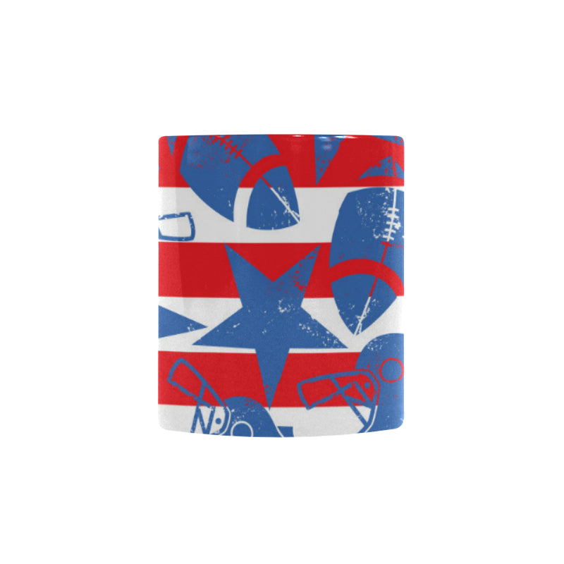 American football ball star stripes pattern Morphing Mug Heat Changing Mug