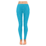 Airplane destinations blue background Women's Legging Fulfilled In US