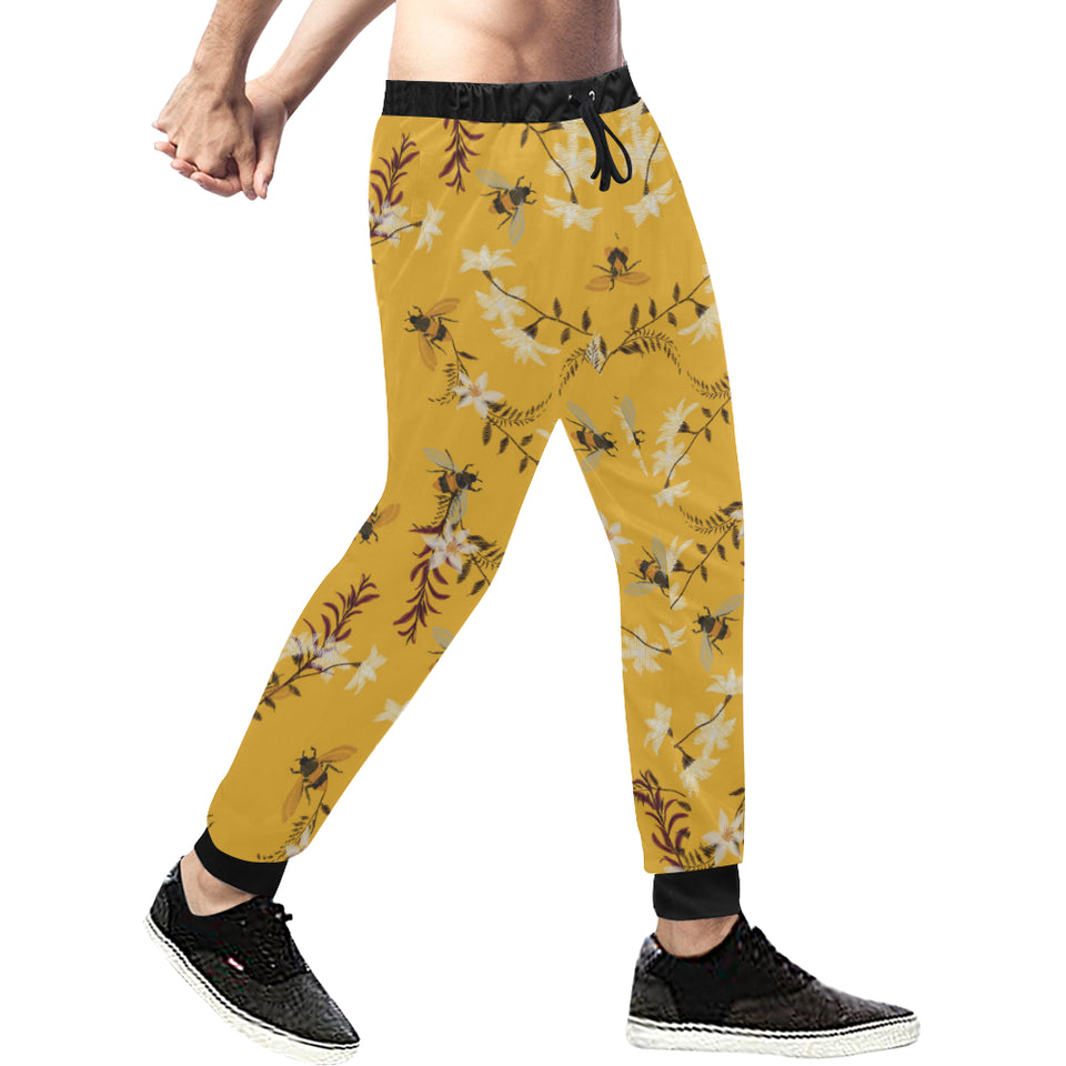Bee flower pattern Unisex Casual Sweatpants