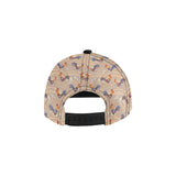 Cute rooster chicken cock floral ornament backgrou All Over Print Snapback Cap