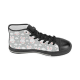 Rabbit cloud Pattern Women's High Top Canvas Shoes Black