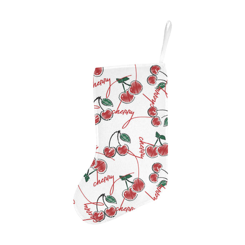 Hand drawn cherry pattern Christmas Stocking