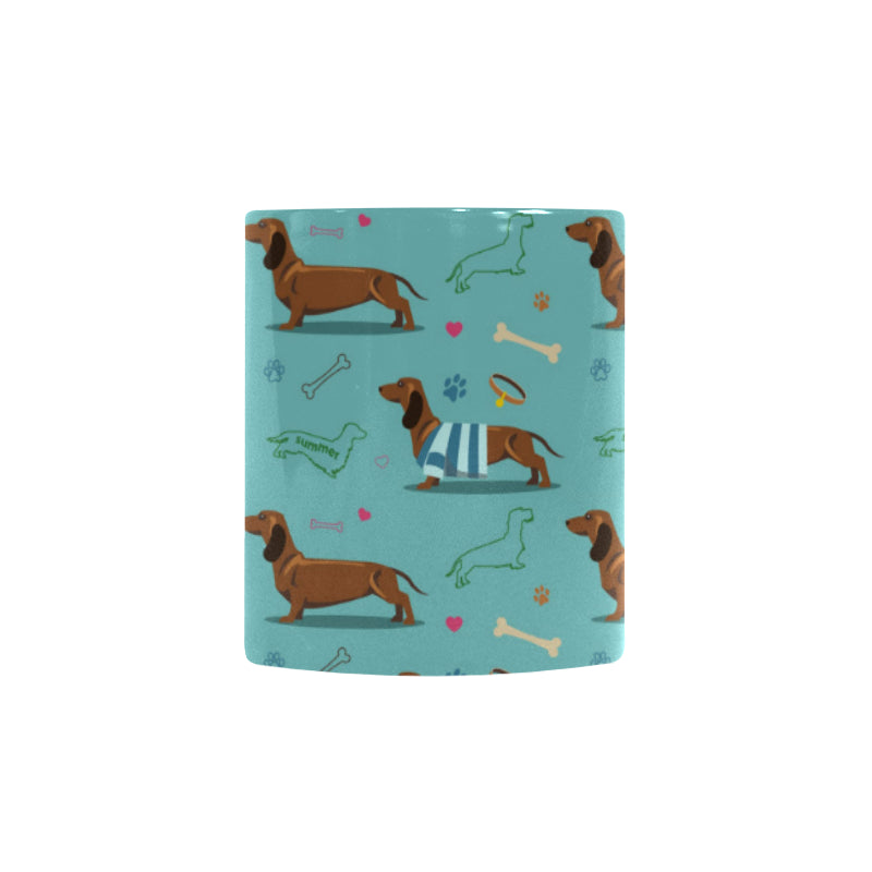 Dachshund decorative background Morphing Mug Heat Changing Mug