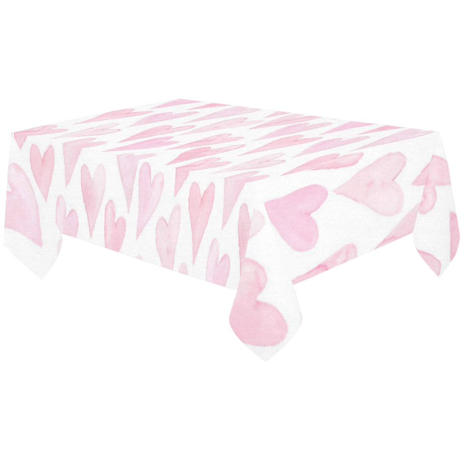 Watercolor pink heart pattern Tablecloth