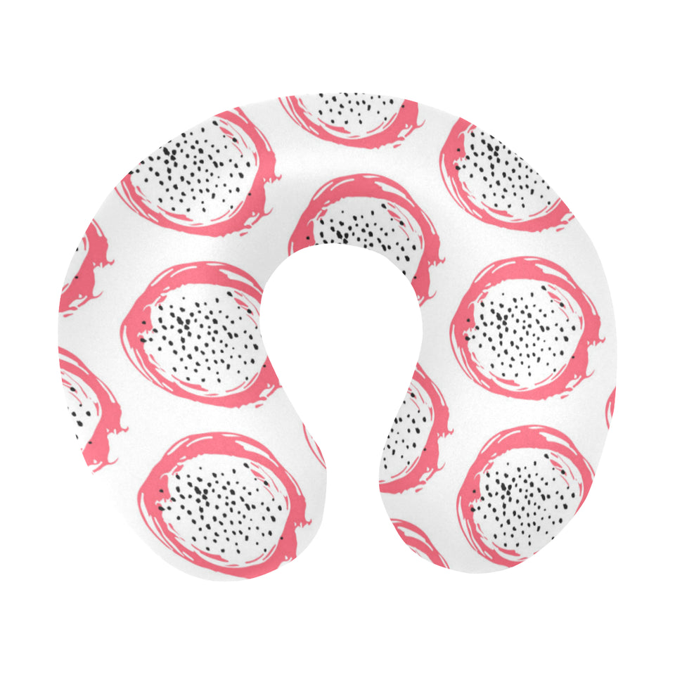 Hand drawn dragon fruit U-Shaped Travel Neck Pillow