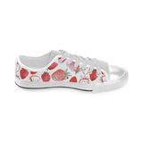 watercolor hand drawn beautiful strawberry pattern Men's Low Top Shoes White