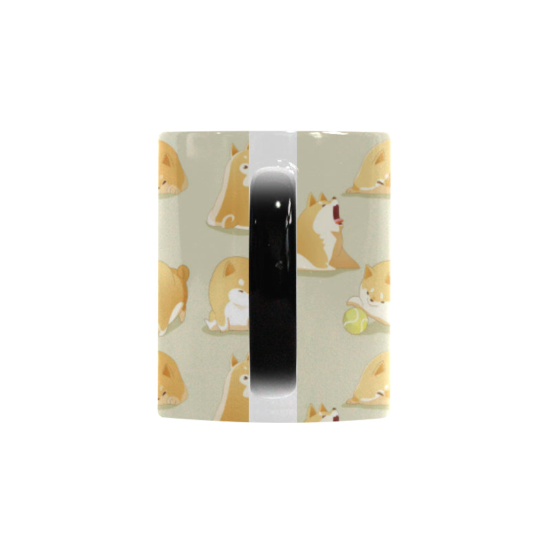 Cute fat shiba inu dog pattern Morphing Mug Heat Changing Mug
