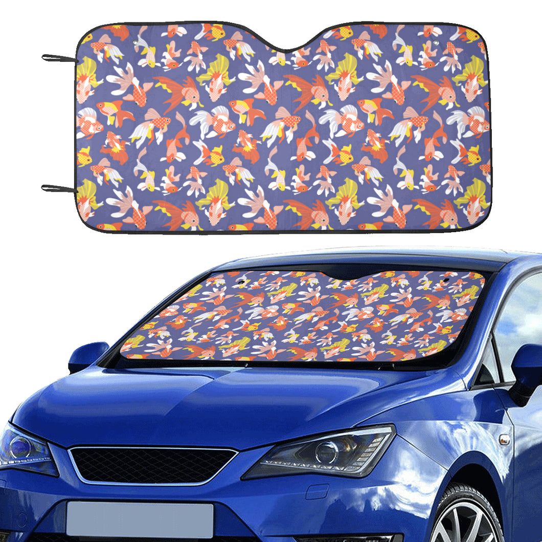 Goldfish Pattern Print Design 04 Car Sun Shade
