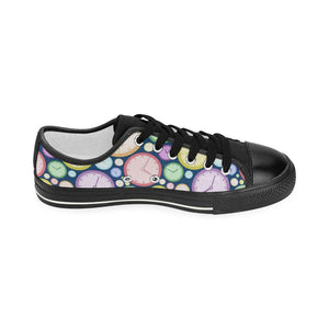 Colorful clock background Kids' Boys' Girls' Low Top Canvas Shoes Black