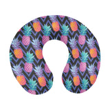 Pineapples pattern zigzag background U-Shaped Travel Neck Pillow