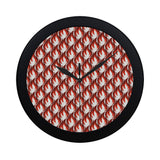 Fire flame symbol design pattern Elegant Black Wall Clock