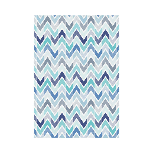 zigzag chevron blue pattern House Flag Garden Flag