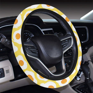 Fried Eggs Pattern Print Design 05 Car Steering Wheel Cover