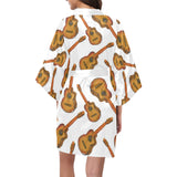 Paint Guitar Pattern Women's Short Kimono Robe
