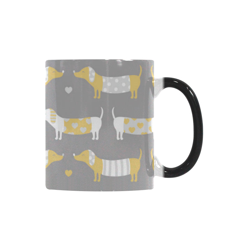 Cute dachshund dog pattern Morphing Mug Heat Changing Mug