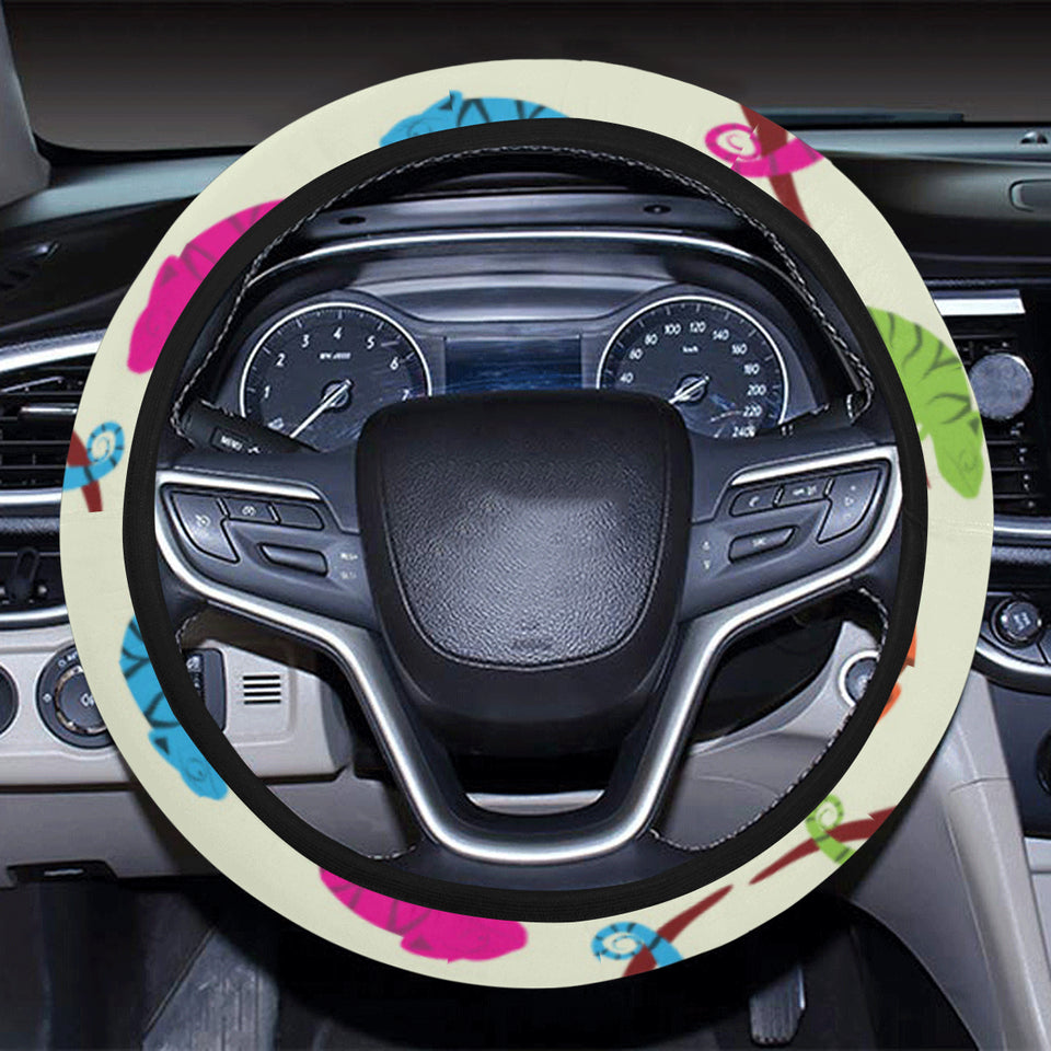 Colorful Chameleon lizard pattern Car Steering Wheel Cover