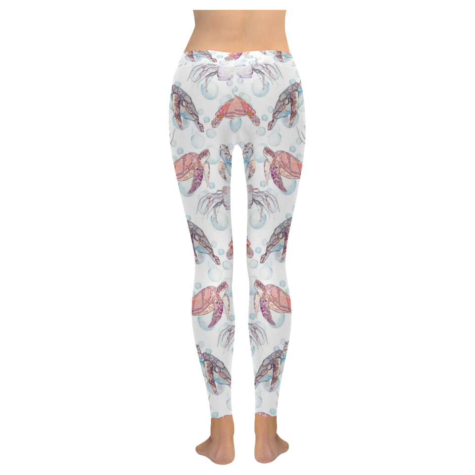 Watercolor sea turtle jellyfish pattern Women's Legging Fulfilled In US
