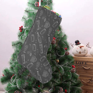 Beer hand drawn pattern Christmas Stocking