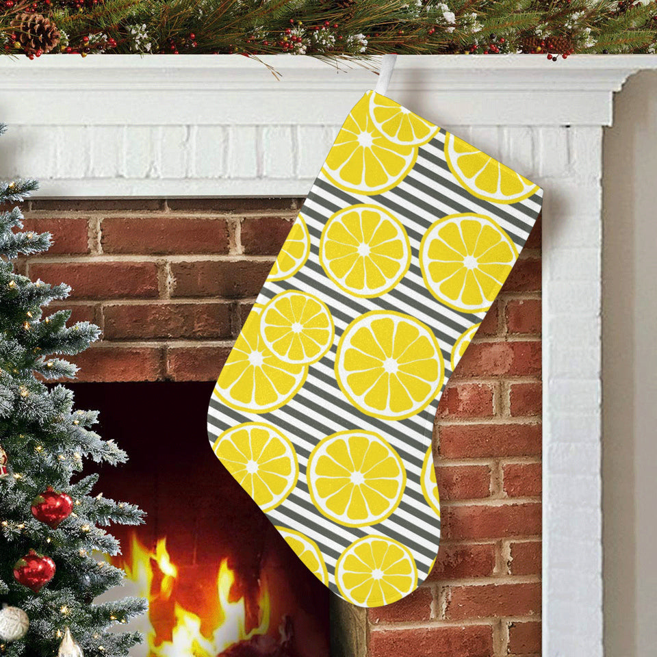 slice of lemon design pattern Christmas Stocking