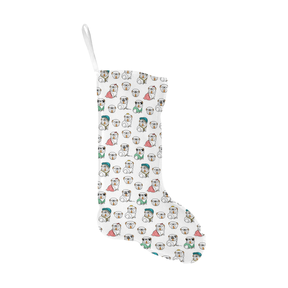 English Bulldog Pattern Print Design 03 Christmas Stocking