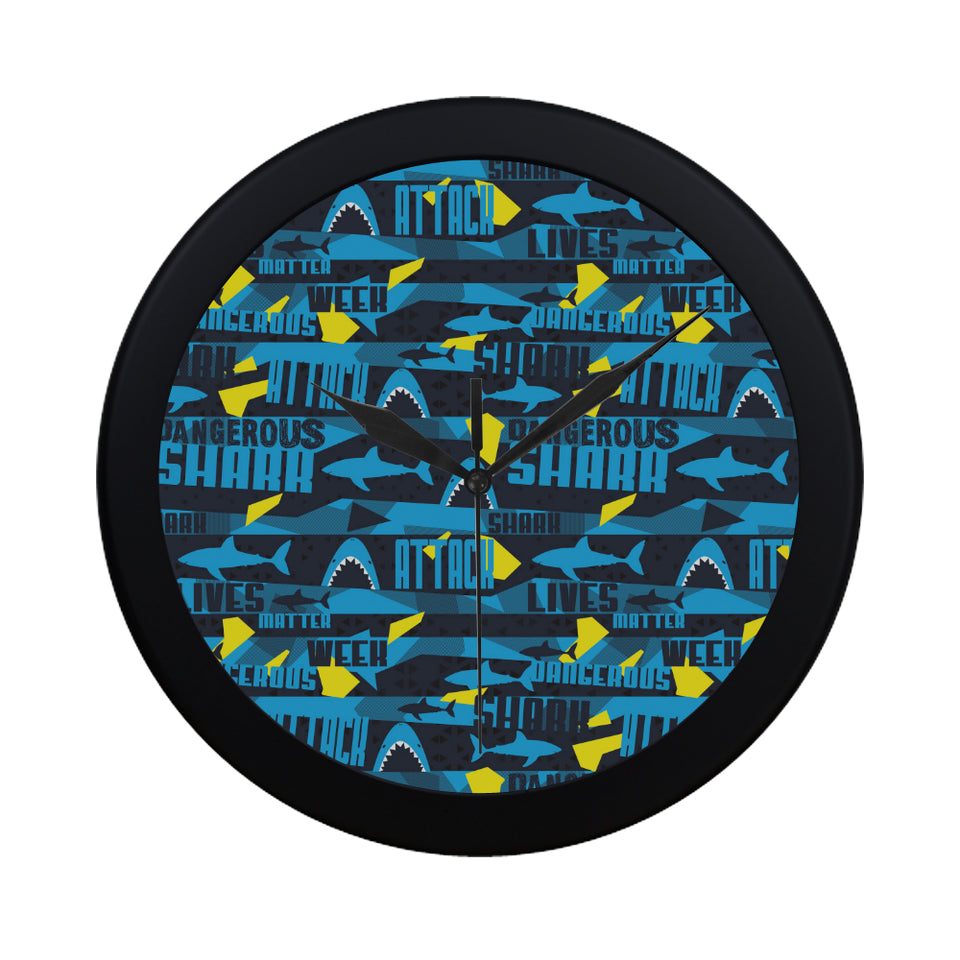 Shark dangerous Elegant Black Wall Clock
