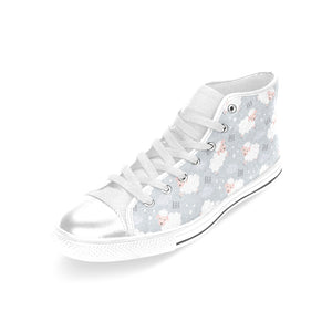 Sweet dreams sheep pattern Women's High Top Canvas Shoes White