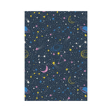 space pattern with planets, comets, constellations House Flag Garden Flag