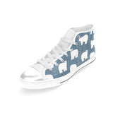 polar bear mother her child pattern Women's High Top Canvas Shoes White
