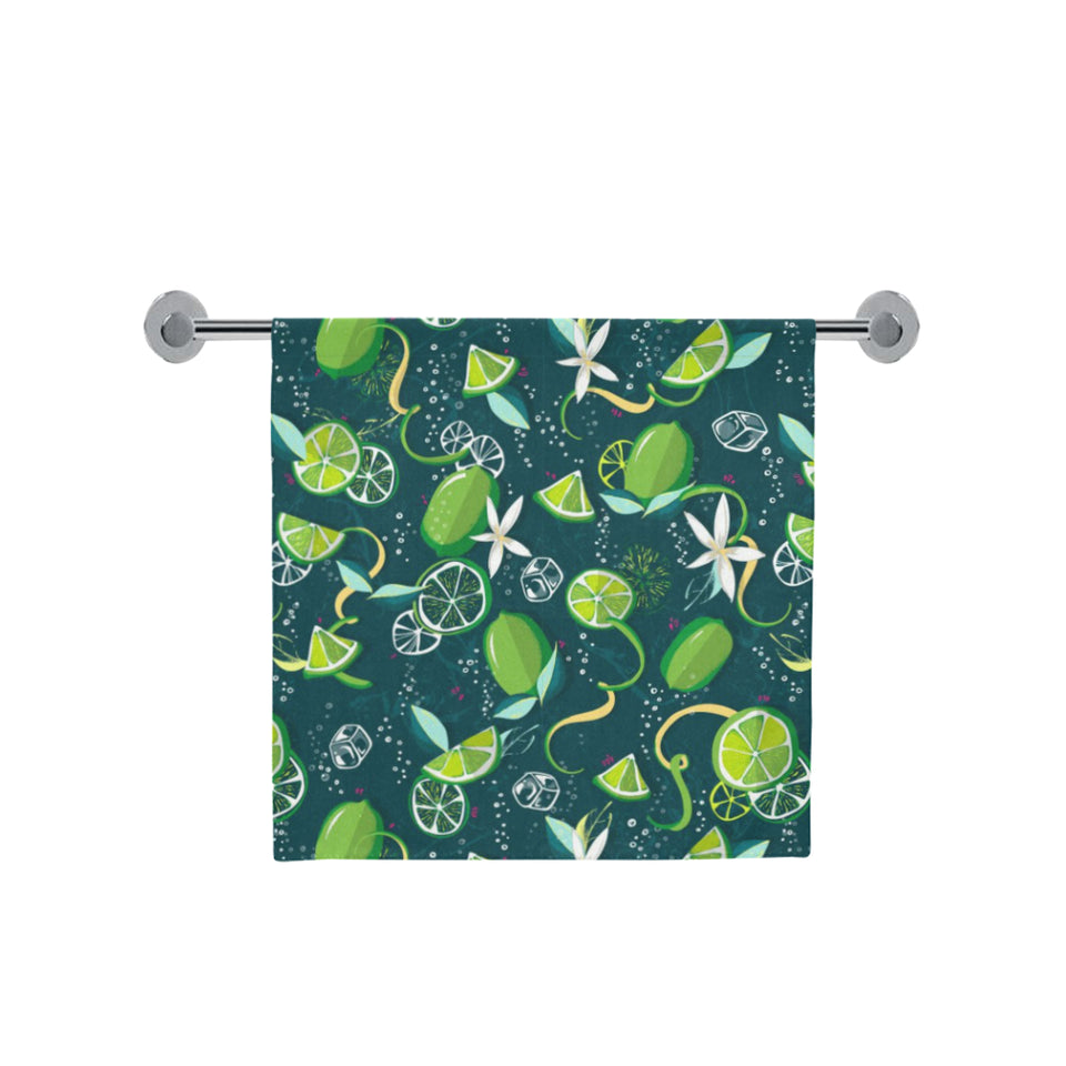 Lime ice flower pattern Bath Towel