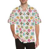 Color cute owl pattern Men's All Over Print Hawaiian Shirt