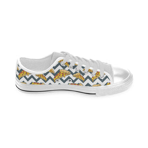 Pizza design pattern Men's Low Top Shoes White
