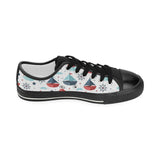 Cute color paper sailboat pattern Kids' Boys' Girls' Low Top Canvas Shoes Black