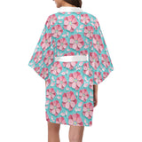 3D sakura cherry blossom pattern Women's Short Kimono Robe