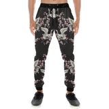 Japanese crane pink sakura pattern Unisex Casual Sweatpants