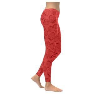 strawberry pattern red background Women's Legging Fulfilled In US