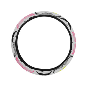 Mustache Beard Pattern Print Design 02 Car Steering Wheel Cover