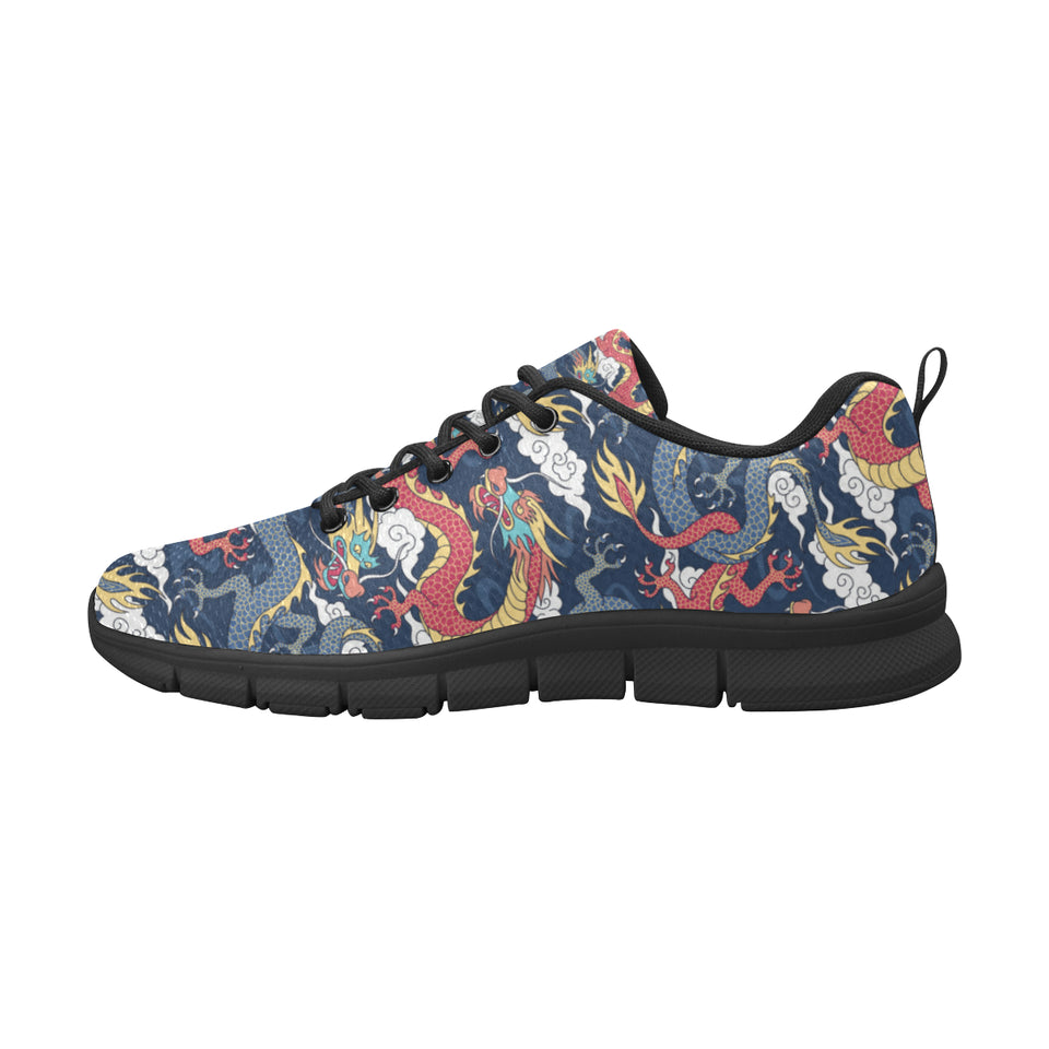 Blue red dragon cloud pattern Men's Sneaker Shoes