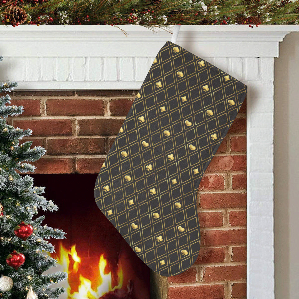 Casino Cards Suits Pattern Print Design 01 Christmas Stocking