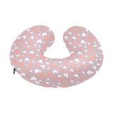 coral white heart pattern U-Shaped Travel Neck Pillow
