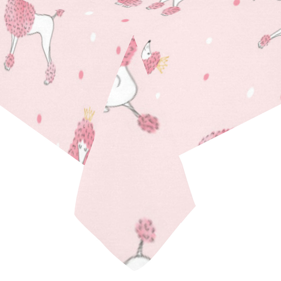 Poodle dog pink color theme Tablecloth