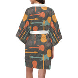 electric guitars pattern Women's Short Kimono Robe