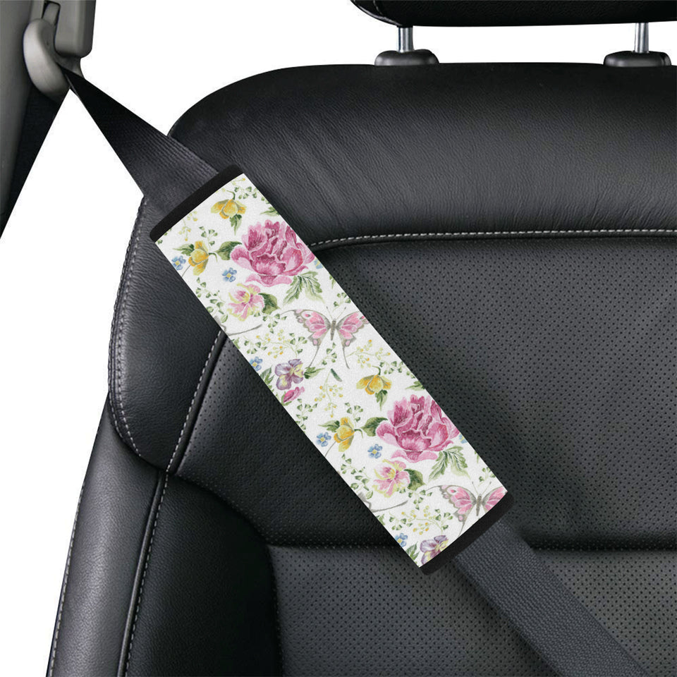 Hand drawn butterfly rose Car Seat Belt Cover