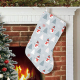 Snowman christmas tree snow gray background Christmas Stocking