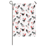 Cool rooster chicken cock floral ornament backgrou House Flag Garden Flag