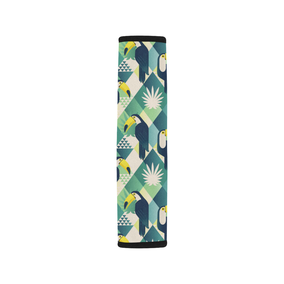 Toucan tropical leaves design pattern Car Seat Belt Cover