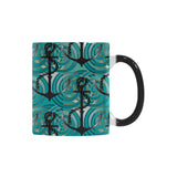 Anchor nautical green background Morphing Mug Heat Changing Mug
