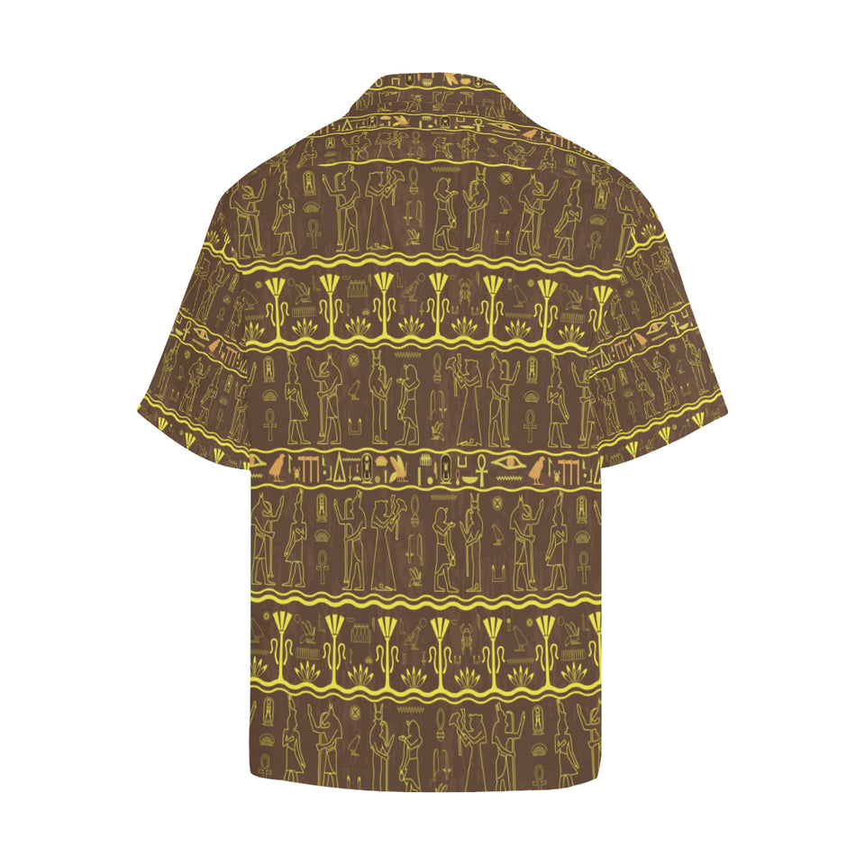 Egypt Hieroglyphics Pattern Print Design 03 Men's All Over Print Hawaiian Shirt (Model T58)